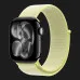 Apple Watch Series 11 GPS, 46mm Jet Black Aluminum Case with Neon Yellow Sport Loop