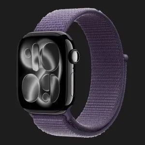 Apple Watch Series 11 GPS, 46mm Jet Black Aluminum Case with Purple Fog Sport Loop (Ultra)