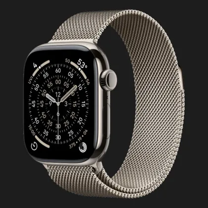 Apple Watch Series 11 GPS, 46mm Natural Titanium Case with Natural Milanese Loop (S/M)