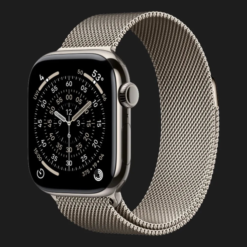 Apple Watch Series 11 GPS, 42mm Natural Titanium Case with Natural Milanese Loop (MF8P4)