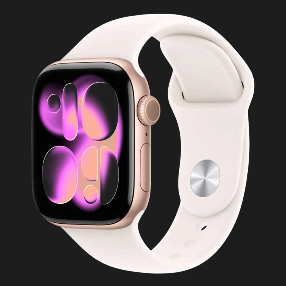 Apple Watch Series 11 GPS, 42mm Rose Gold Aluminum Case with Light Blush Sport Band (M/L) (MEU44)