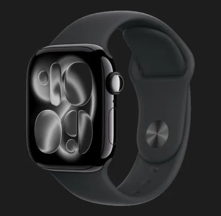 Apple Watch Series 11 GPS, 46mm Jet Black Aluminum Case with Black Sport Band (M/L) (MEUX4)