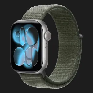 Apple Watch Series 11 GPS, 42mm Space Gray Aluminum Case with Forest Sport Loop (Ultra)