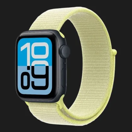 Apple Watch SE 3 GPS, 40mm Midnight Aluminum Case with Neon Yellow Sport Loop