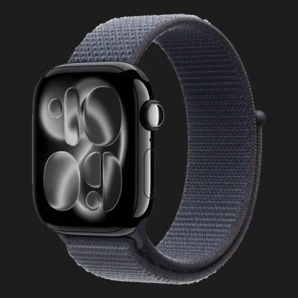 Apple Watch Series 11 GPS, 42mm Jet Black Aluminum Case with Anchor Blue Sport Loop (Ultra)