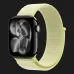 Apple Watch Series 11 GPS, 42mm Jet Black Aluminum Case with Neon Yellow Sport Loop