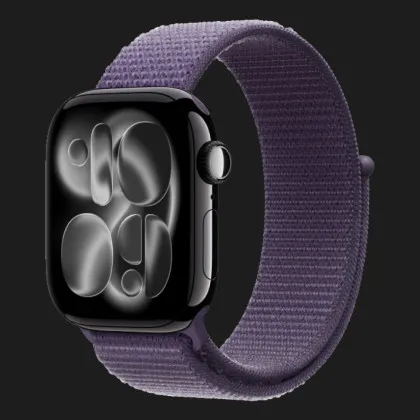 Apple Watch Series 11 GPS, 42mm Jet Black Aluminum Case with Purple Fog Sport Loop (Ultra)