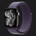 Apple Watch Series 11 GPS, 42mm Jet Black Aluminum Case with Purple Fog Sport Loop