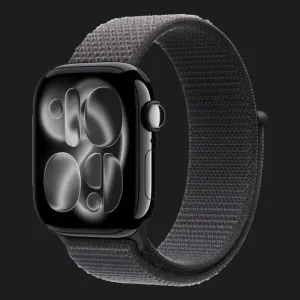Apple Watch Series 11 GPS, 42mm Jet Black Aluminum Case with Dark Gray Sport Loop (Ultra)