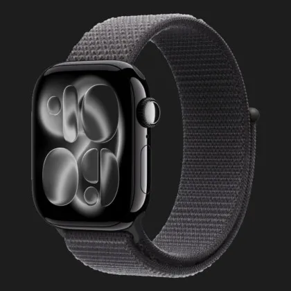 Apple Watch Series 11 GPS, 42mm Jet Black Aluminum Case with Dark Gray Sport Loop (Ultra)