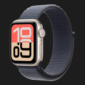 Apple Watch SE 3 GPS, 44mm Starlight Aluminum Case with Anchor Blue Sport Loop (Ultra)