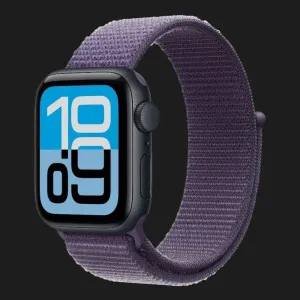 Apple Watch SE 3 GPS, 44mm Midnight Aluminum Case with Purple Fog Sport Loop (Ultra)