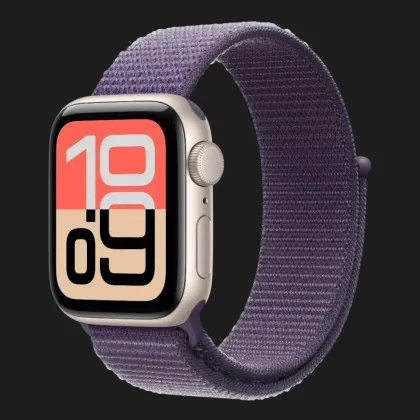 Apple Watch SE 3 GPS, 44mm Starlight Aluminum Case with Purple Fog Sport Loop