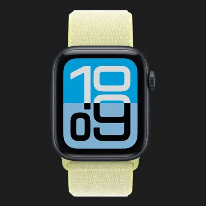 Apple Watch SE 3 GPS, 44mm Midnight Aluminum Case with Neon Yellow Sport Loop