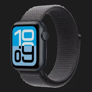 Apple Watch SE 3 GPS, 44mm Midnight Aluminum Case with Dark Gray Sport Loop (Ultra)