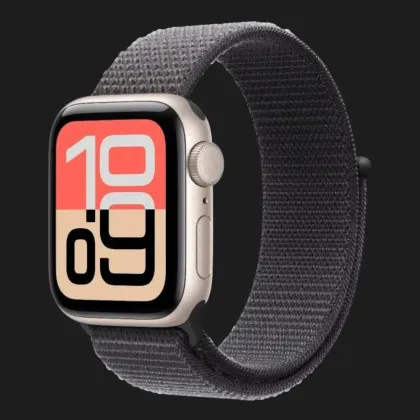 Apple Watch SE 3 GPS, 40mm Starlight Aluminum Case with Dark Gray Sport Loop