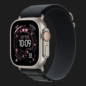 Apple Watch Ultra 3 GPS + LTE, 49mm Natural Titanium Case with Black Alpine Loop - Large (Ultra)