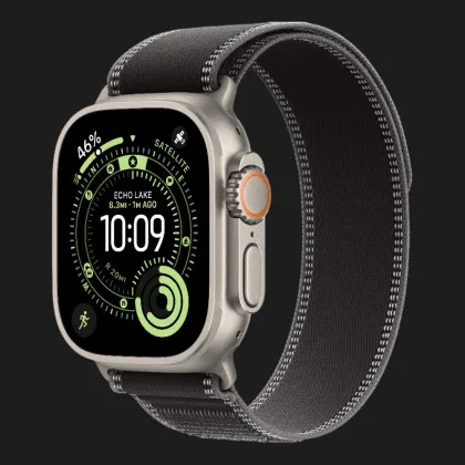 Apple Watch Ultra 3 GPS + LTE, 49mm Natural Titanium Case with Black/Charcoal Trail Loop - M/L (Ultra)