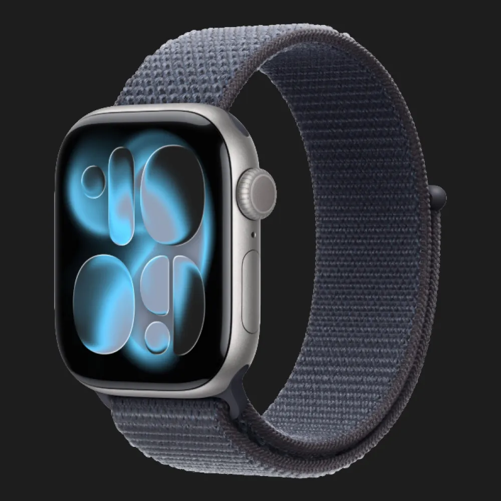 Apple Watch Series 11 GPS, 46mm Space Gray Aluminum Case with Anchor Blue Sport Loop