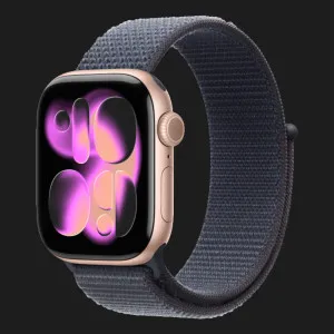 Apple Watch Series 11 GPS, 46mm Rose Gold Aluminum Case with Anchor Blue Sport Loop (Ultra)
