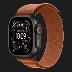 Apple Watch Ultra 3 GPS + LTE, 49mm Black Titanium Case with Terra Cotta Alpine Loop - Medium (Ultra)