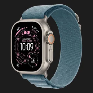 Apple Watch Ultra 3 GPS + LTE, 49mm Natural Titanium Case with Light Blue Alpine Loop - Small (Ultra)