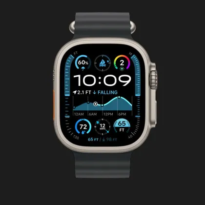 Ремінець Apple Ocean Band для Apple Watch 44/45/46/49 mm (Black - Natural Titanium) (MXTL3) в Чернігові