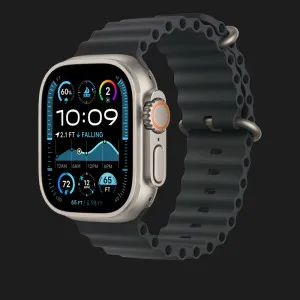 Ремінець Apple Ocean Band для Apple Watch 44/45/46/49 mm (Black - Natural Titanium) (MXTL3)