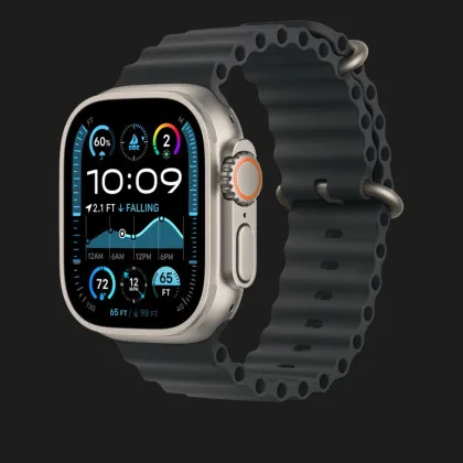 Ремінець Apple Ocean Band для Apple Watch 44/45/46/49 mm (Black - Natural Titanium) (MXTL3) в Чернігові
