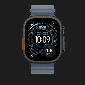 Ремінець Apple Ocean Band для Apple Watch 44/45/46/49 mm (Ice Blue - Black Titanium) (MYP83)