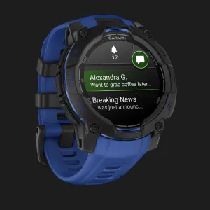 Garmin Instinct 3 45mm AMOLED Black with Bolt Blue/Black Band в Бердичеві