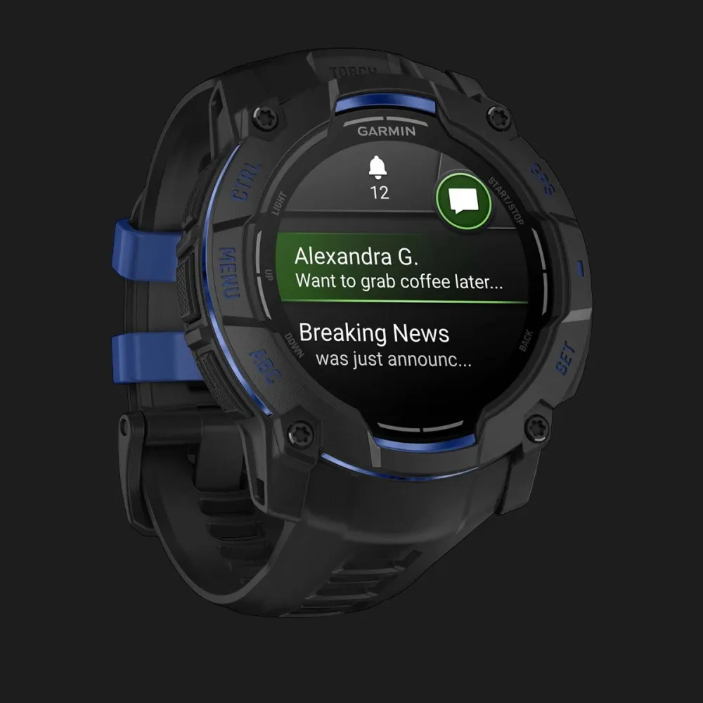 Garmin Instinct 3 50mm AMOLED Black with Black/Bolt Blue Band