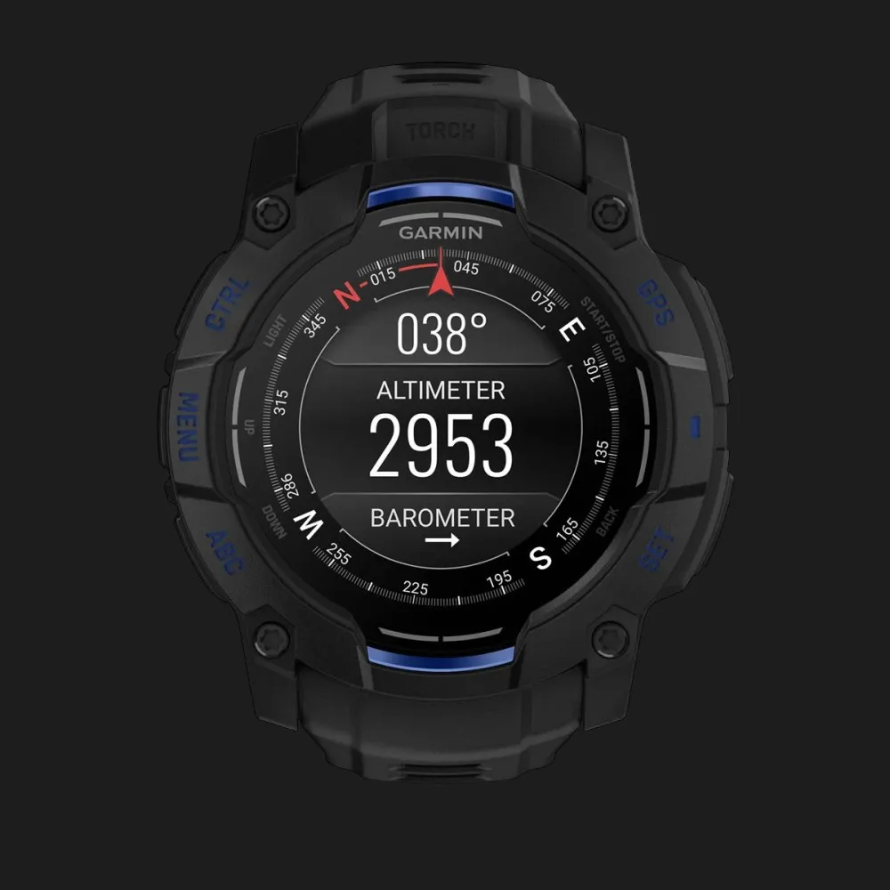 Garmin Instinct 3 50mm AMOLED Black with Black/Bolt Blue Band