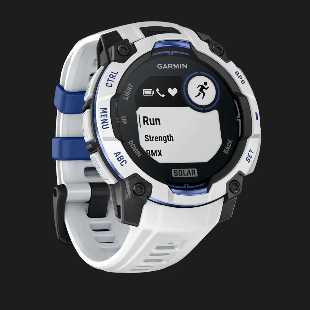 Garmin Instinct 3 45mm Solar Whitestone with Whitestone/Bolt Blue Band