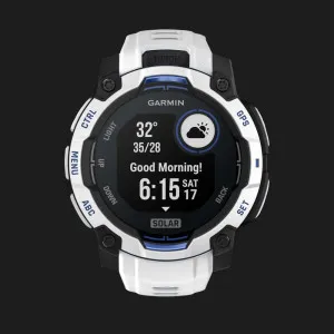 Garmin Instinct 3 45mm Solar Whitestone with Whitestone/Bolt Blue Band в Бердичеві