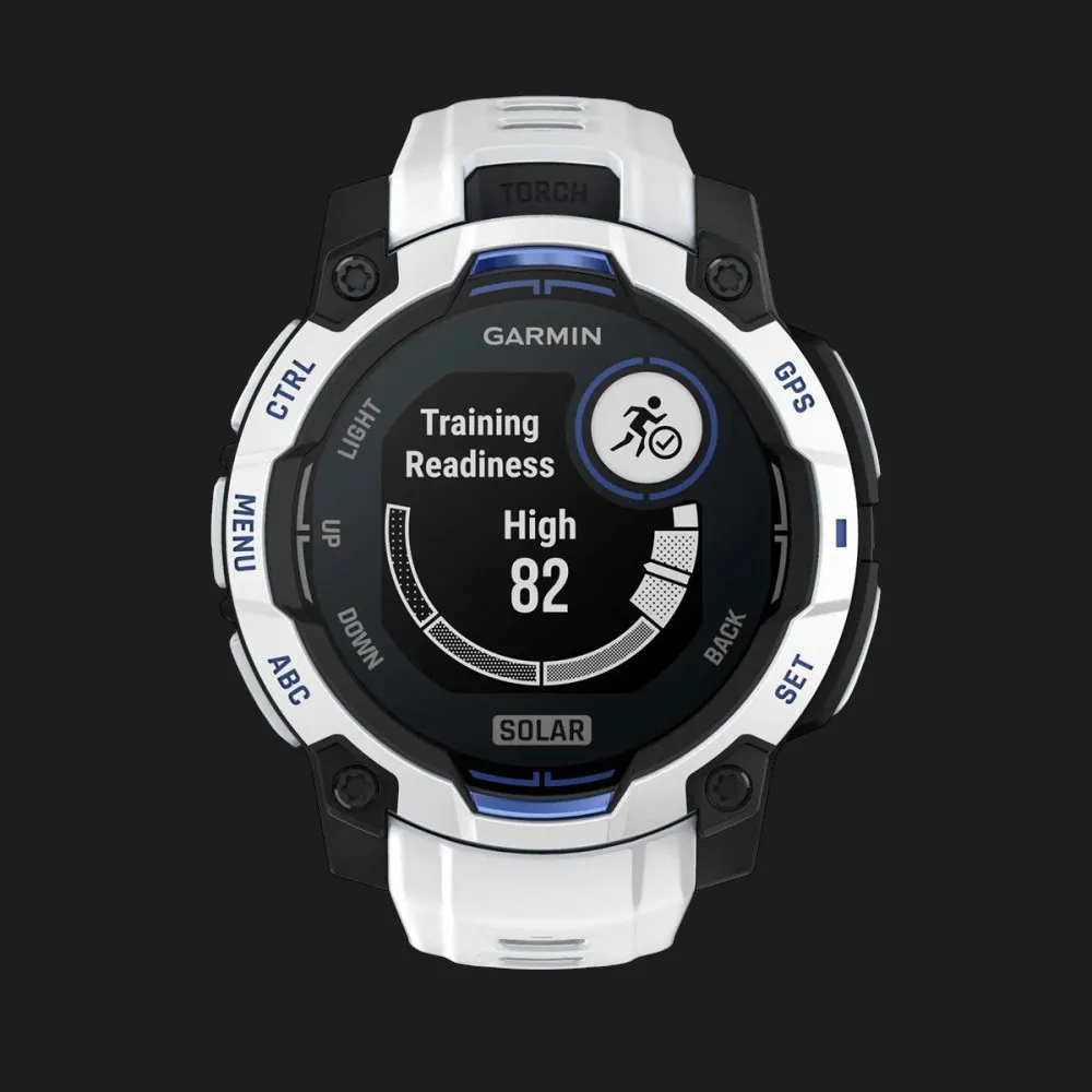 Garmin Instinct 3 45mm Solar Whitestone with Whitestone/Bolt Blue Band