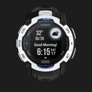 Garmin Instinct 3 50mm Solar Whitestone with Black/Bolt Blue Band в Бердичеві