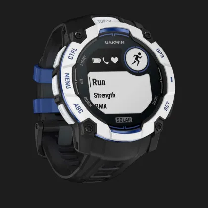 Garmin Instinct 3 50mm Solar Whitestone with Black/Bolt Blue Band в Сваляві