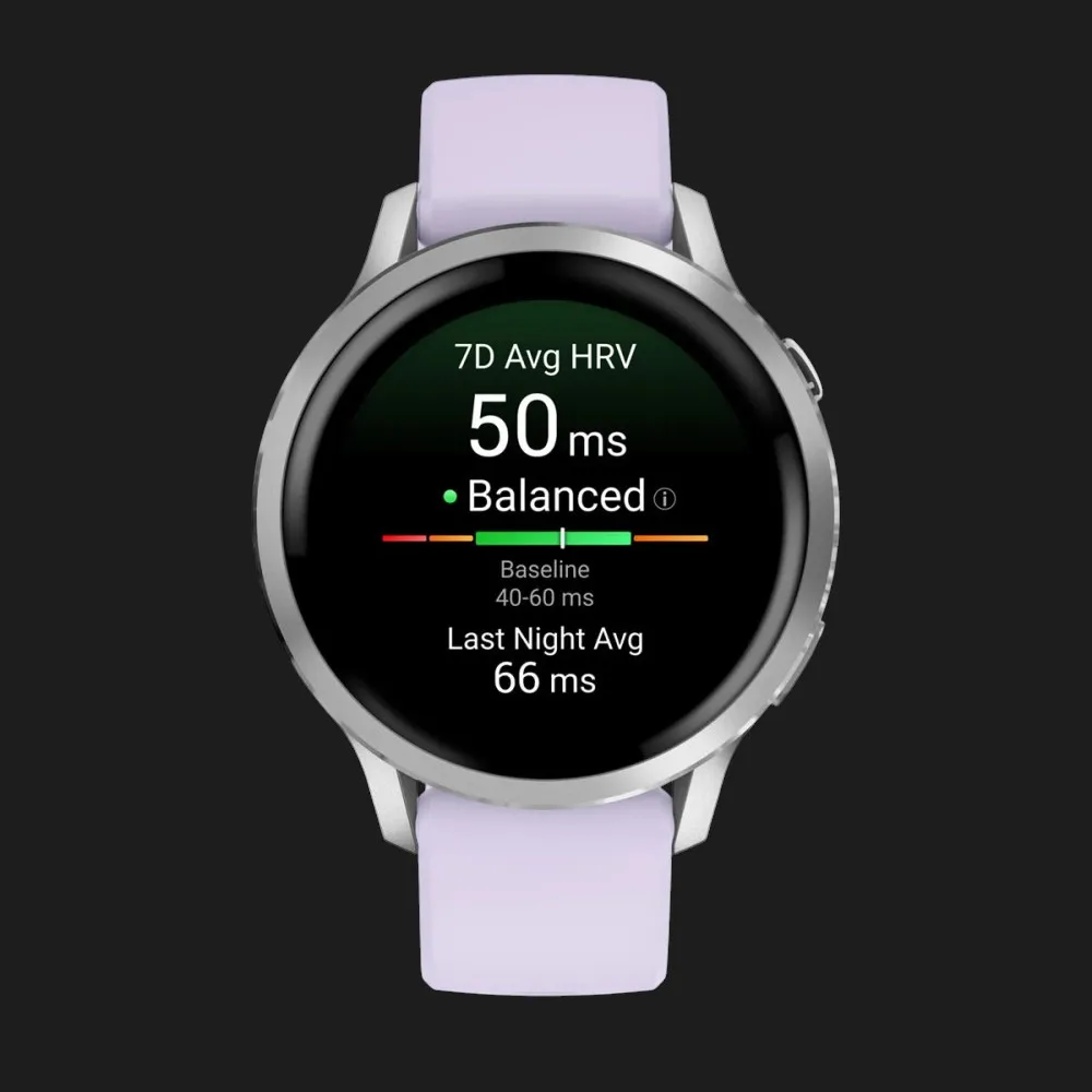 Garmin Venu 4 41mm Silver with Periwinkle Silicone Band