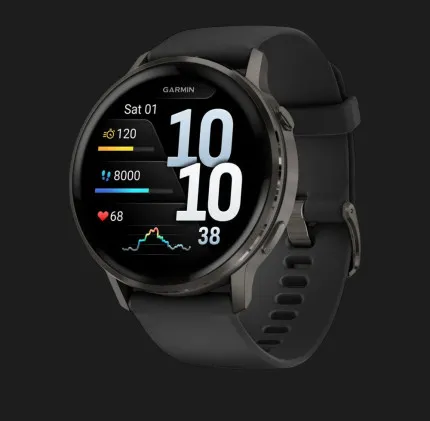 Garmin Venu 4 45mm Slate with Black Silicone Band