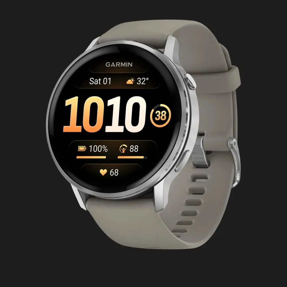 Garmin Venu 4 45mm Silver with Silver Gray Silicone Band