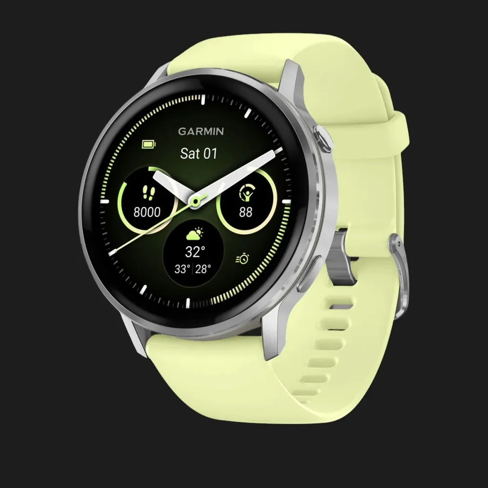 Garmin Venu 4 45mm Silver with Citron Silicone Band
