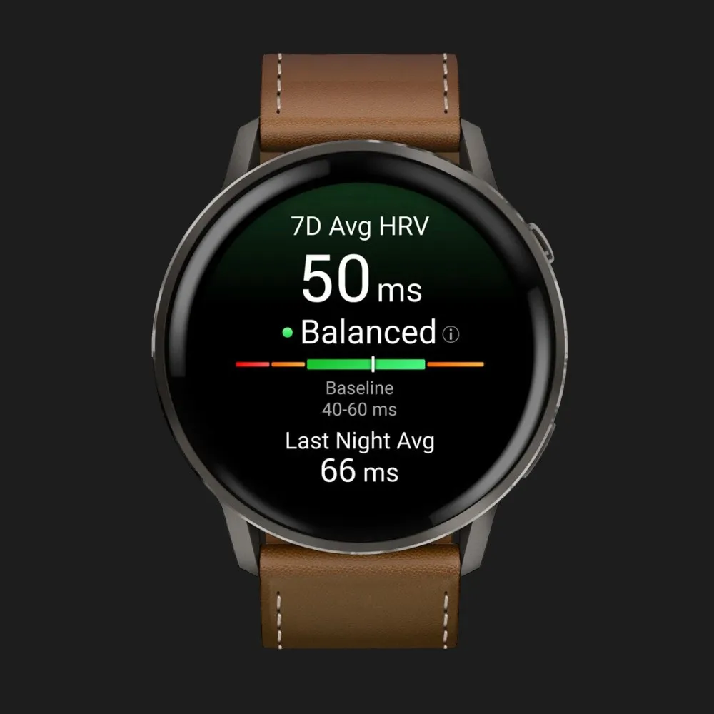 Garmin Venu 4 45mm Slate with Black Silicone Band and Brown Leather Band