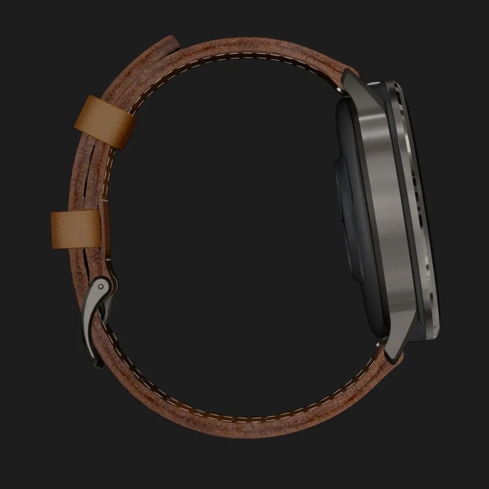 Garmin Venu 4 45mm Slate with Black Silicone Band and Brown Leather Band