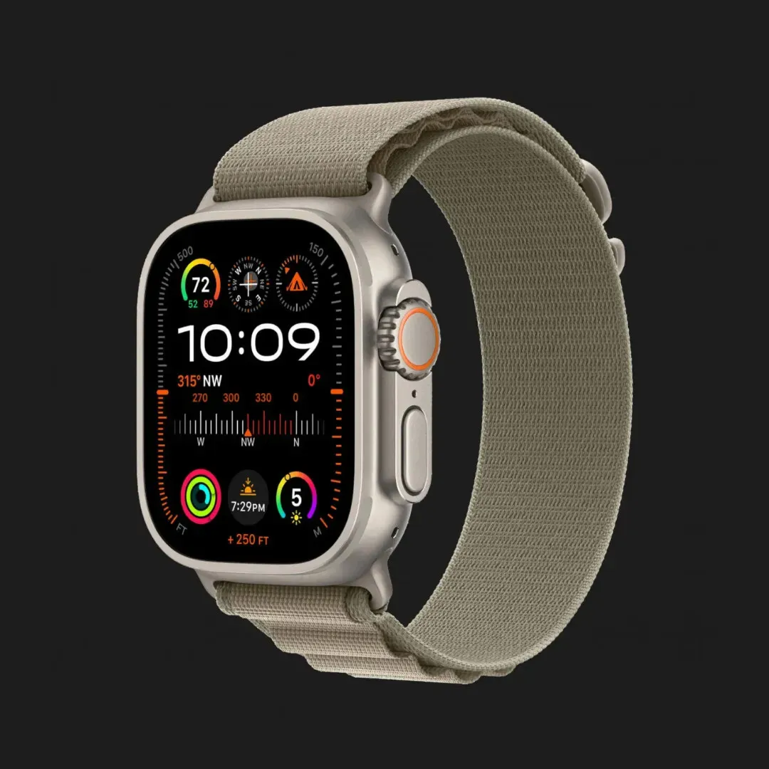 б/у Apple Watch Ultra 2 49mm GPS + LTE Titanium Case with Olive Alpine Loop Large (MRF03)