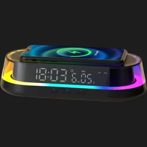 Настільний годинник з бездротовою зарядкою Gelius Time Bridge 2 (Black) в Кропивницькому