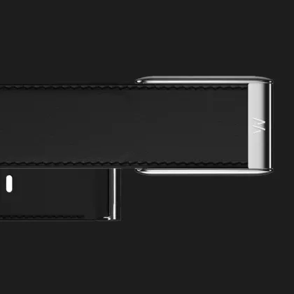 Ремінець Whoop LeatherLuxe Band Straight для Whoop 5.0 (Black/Cream with Titanium) (Size L) в Ковелі