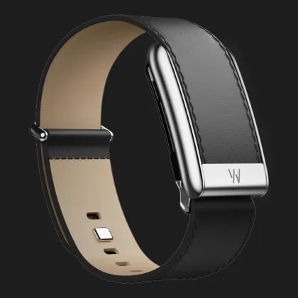Ремінець Whoop LeatherLuxe Band Straight для Whoop 5.0 (Black/Cream with Titanium) (Size L) в Ковелі