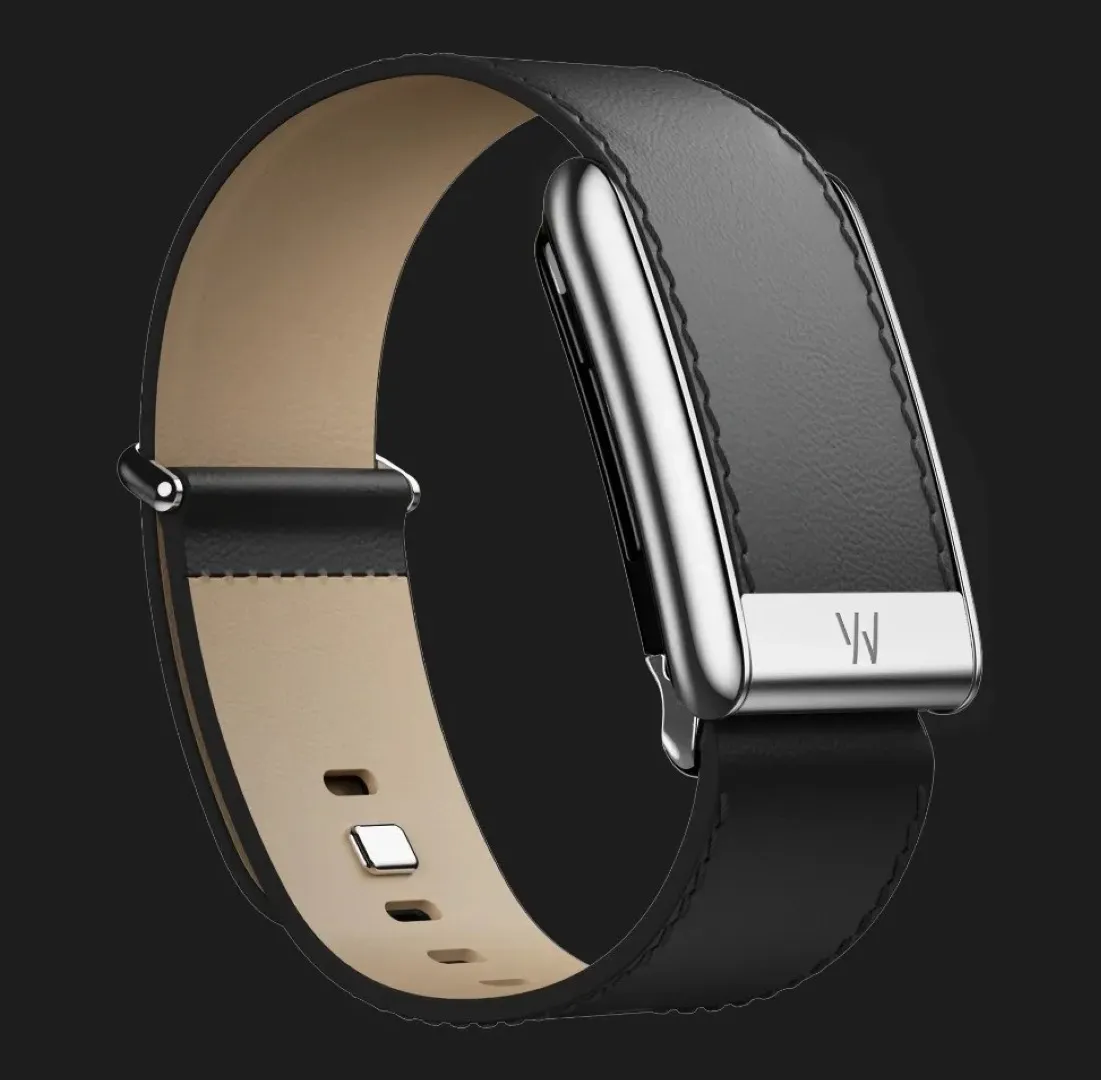 Ремінець Whoop LeatherLuxe Band Straight для Whoop 5.0 (Black/Cream with Titanium) (Size L)