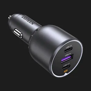 АЗП UGREEN EC705 2xUSB-C PD + USB-A 130W Fast Car Charger (Gray) в Хмельницькому